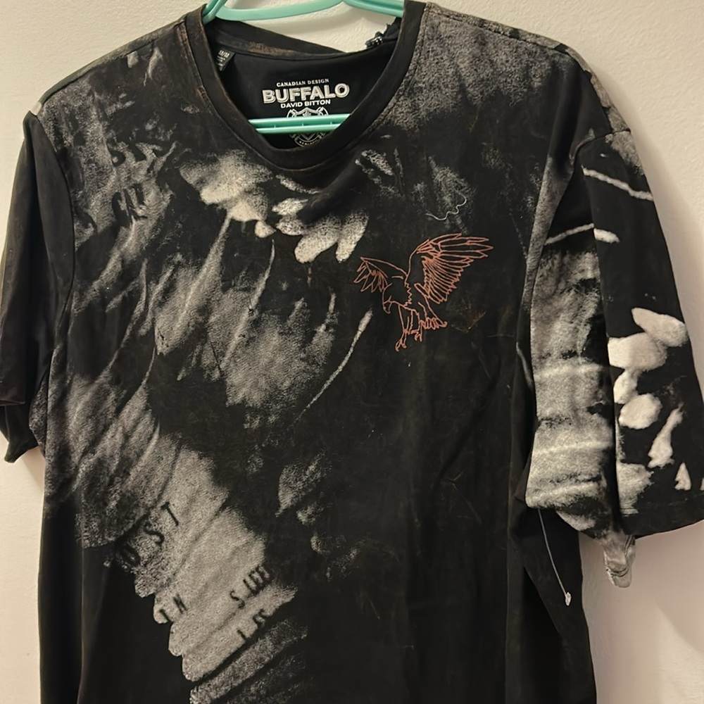 Men's Black Graphic Tee with Eagle Design